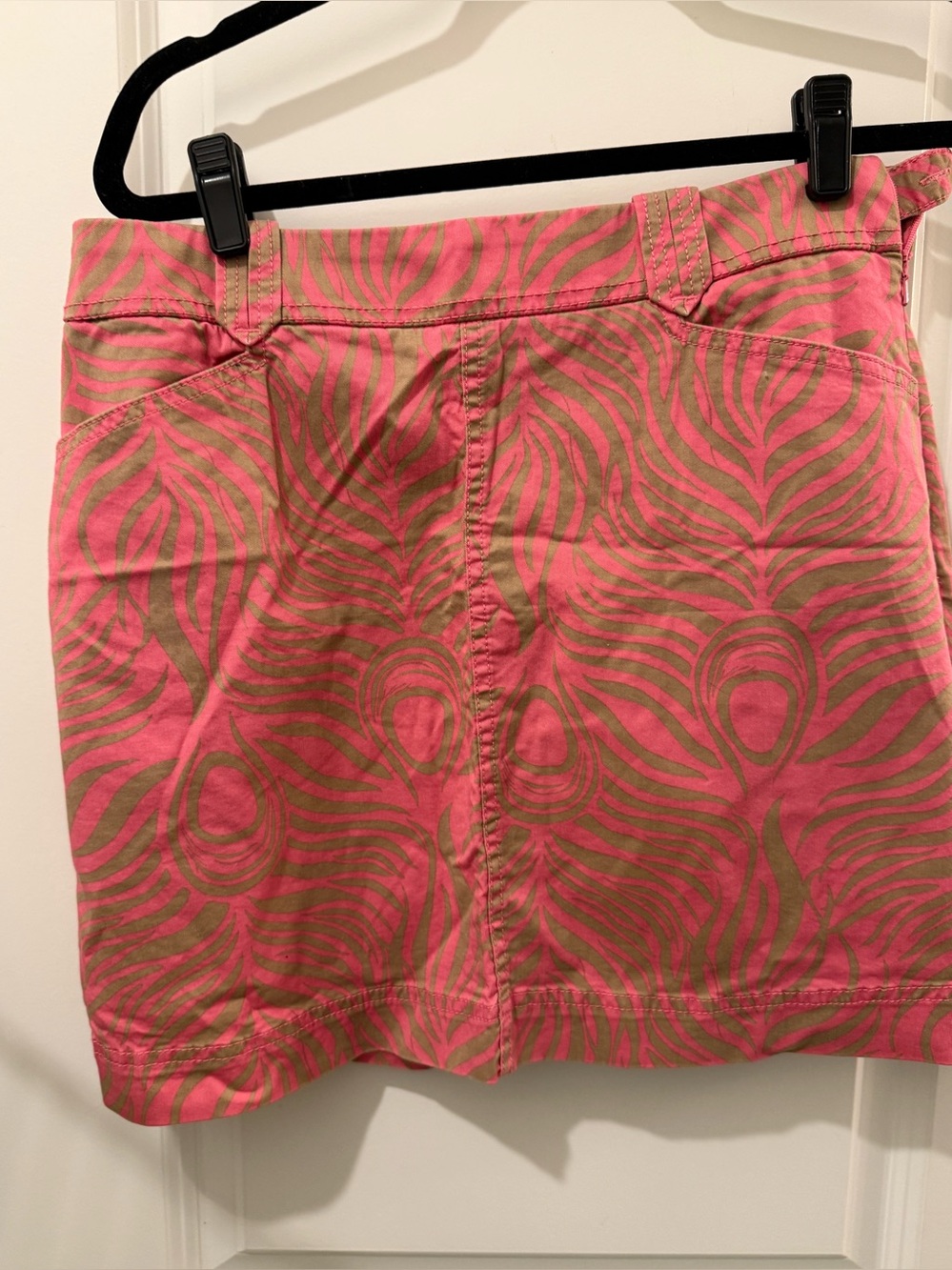 Lilly Pulitzer Pink and Olive Zebra-Print Midi Skirt